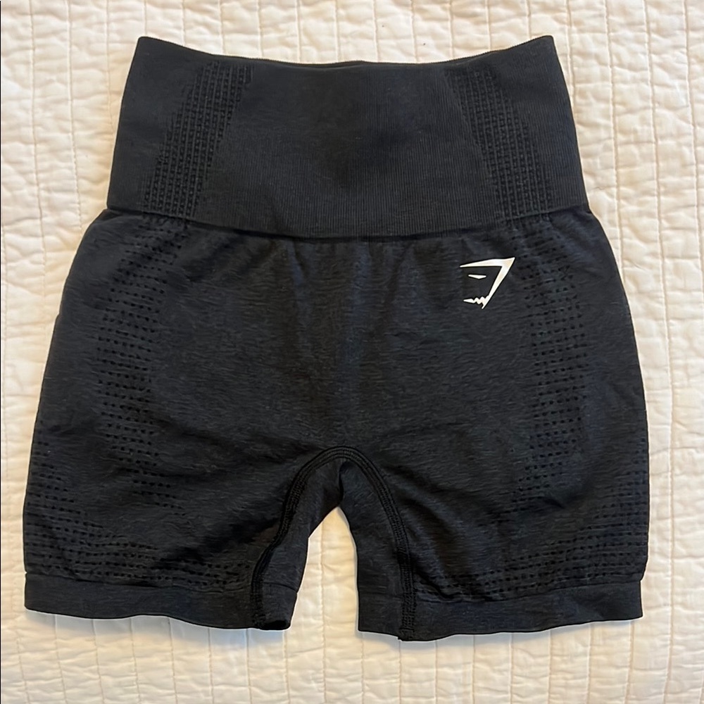 Gymshark Black Bike Shorts Elastic Waistband